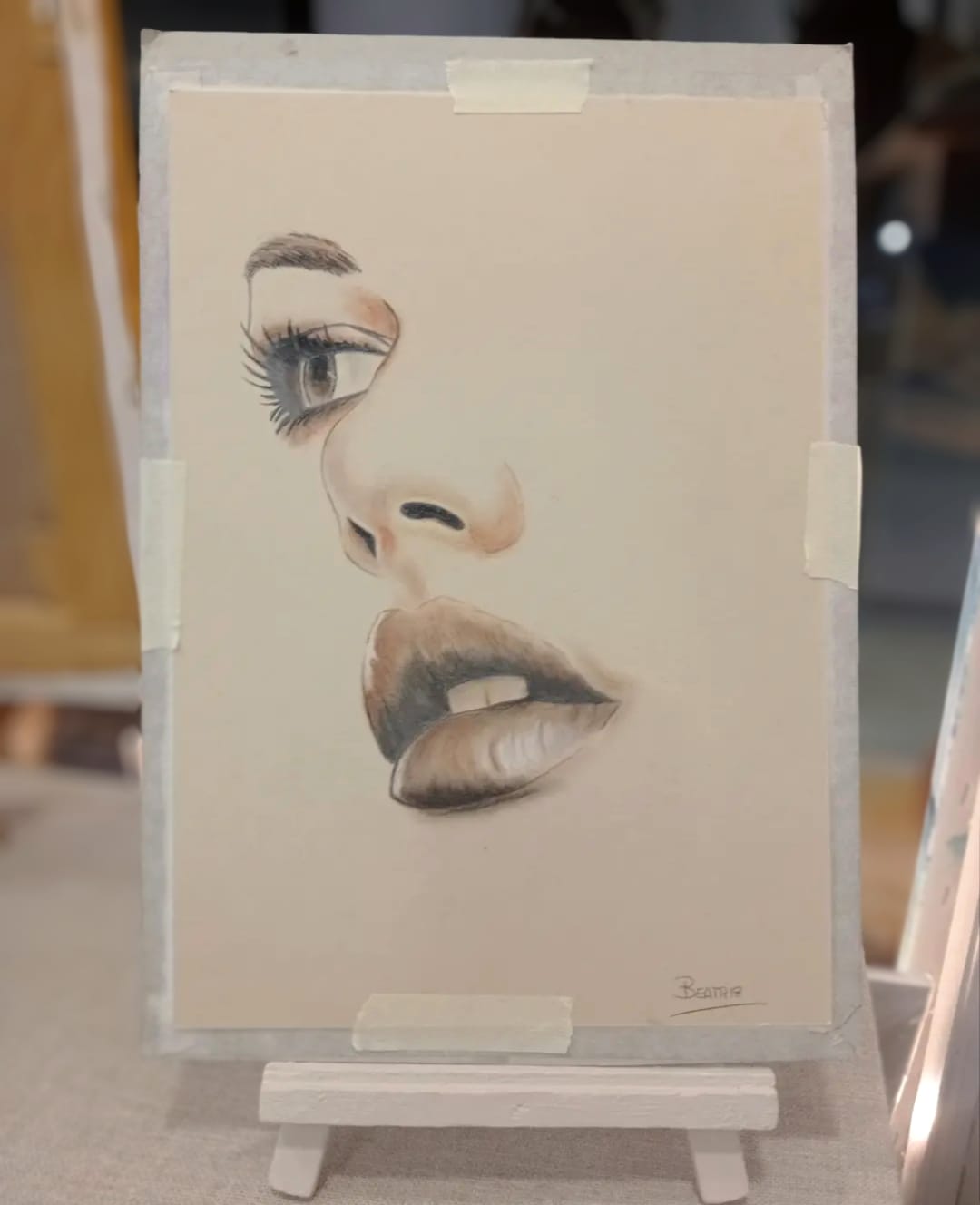 Dibujo a lápiz de retrato de mujer